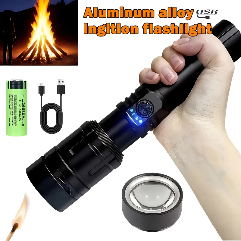 Outdoor Adventure Trips - 超強力懐中電灯集中点火懐中電灯防水軍事戦術ランプ屋外キャンプアドベンチャートーチ