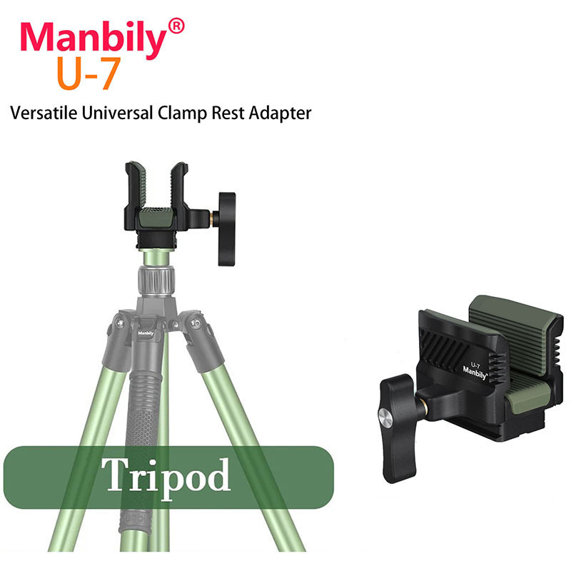 Outdoor Adventure U Of U - Manbily U-7 アルミニウム合金ユニバーサルクランプレストアダプター三脚一脚、アルカスイス対応、アウトドアアドベンチャー活動用