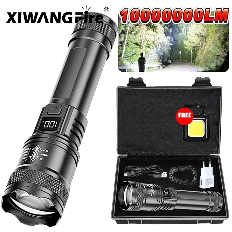 Outdoor Adventure Trips - 超高輝度 LED 懐中電灯 2000LM Type-C 充電式長距離ズーム戦術トーチ屋外緊急キャンプ釣りランタン