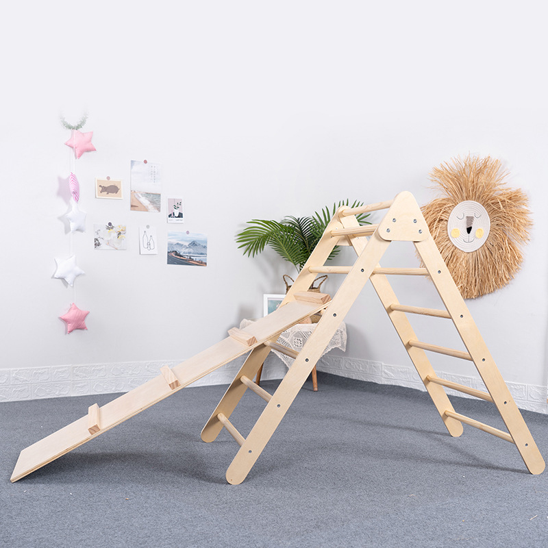 折りたたみ式木製三角形クライマー、スライドランプ付き、屋内外 - Outdoor Adventure Toys For Kids のレビューと価格