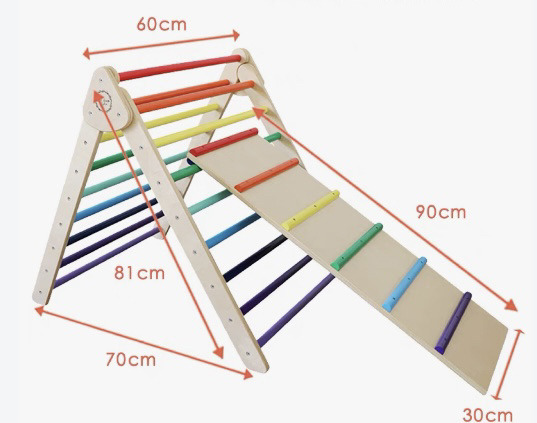 折りたたみ式木製三角形クライマー、スライドランプ付き、屋内外 - Outdoor Adventure Toys For Kids のレビューと価格