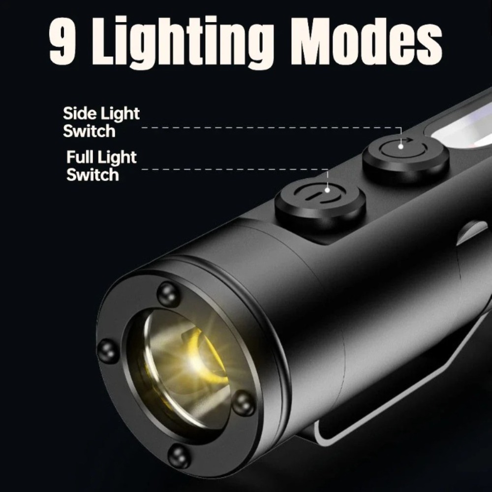 ミニ屋外懐中電灯タイプ C 充電式 LED 磁気トーチ ハッ - Outdoor Adventure Trips のレビューと価格