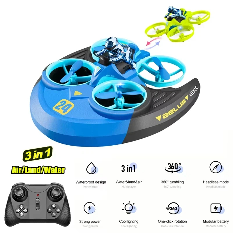 3-in-1陸海空RC航空機ヘリコプタースタントフライングカ - Outdoor Adventure Toys For Kids のレビューと価格