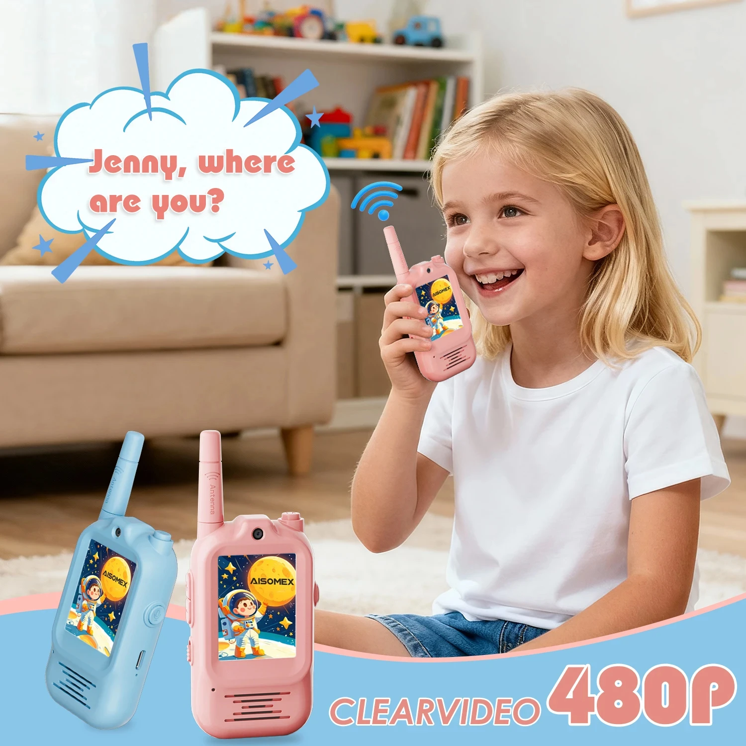 2個セット 子供用ビデオウォーキートーキー 充電式 室内/屋 - Outdoor Adventure Toys For Kids のレビューと価格