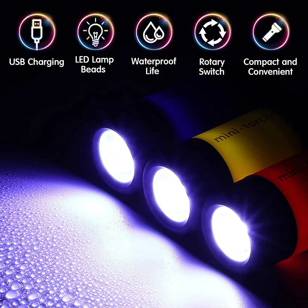 USB 充電式キャンプミニ懐中電灯強力な光ポケットキーホルダ - Outdoor Adventure Trips のレビューと価格