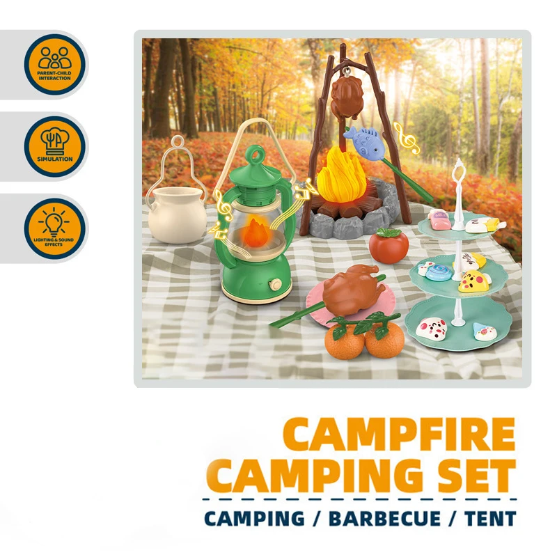 キッズキャンプテントセット 模擬キャンプファイヤー ミニチュ - Outdoor Adventure Toys For Kids のレビューと価格